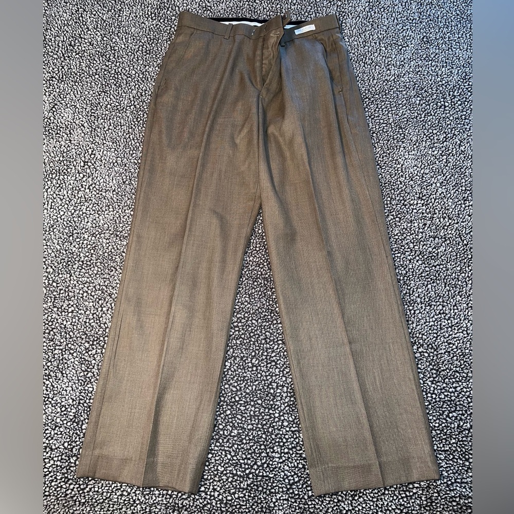 Men’s Perry Ellis Portfolio dress pants - brown - size 34/30 - Folio-Flex - Picture 2 of 9